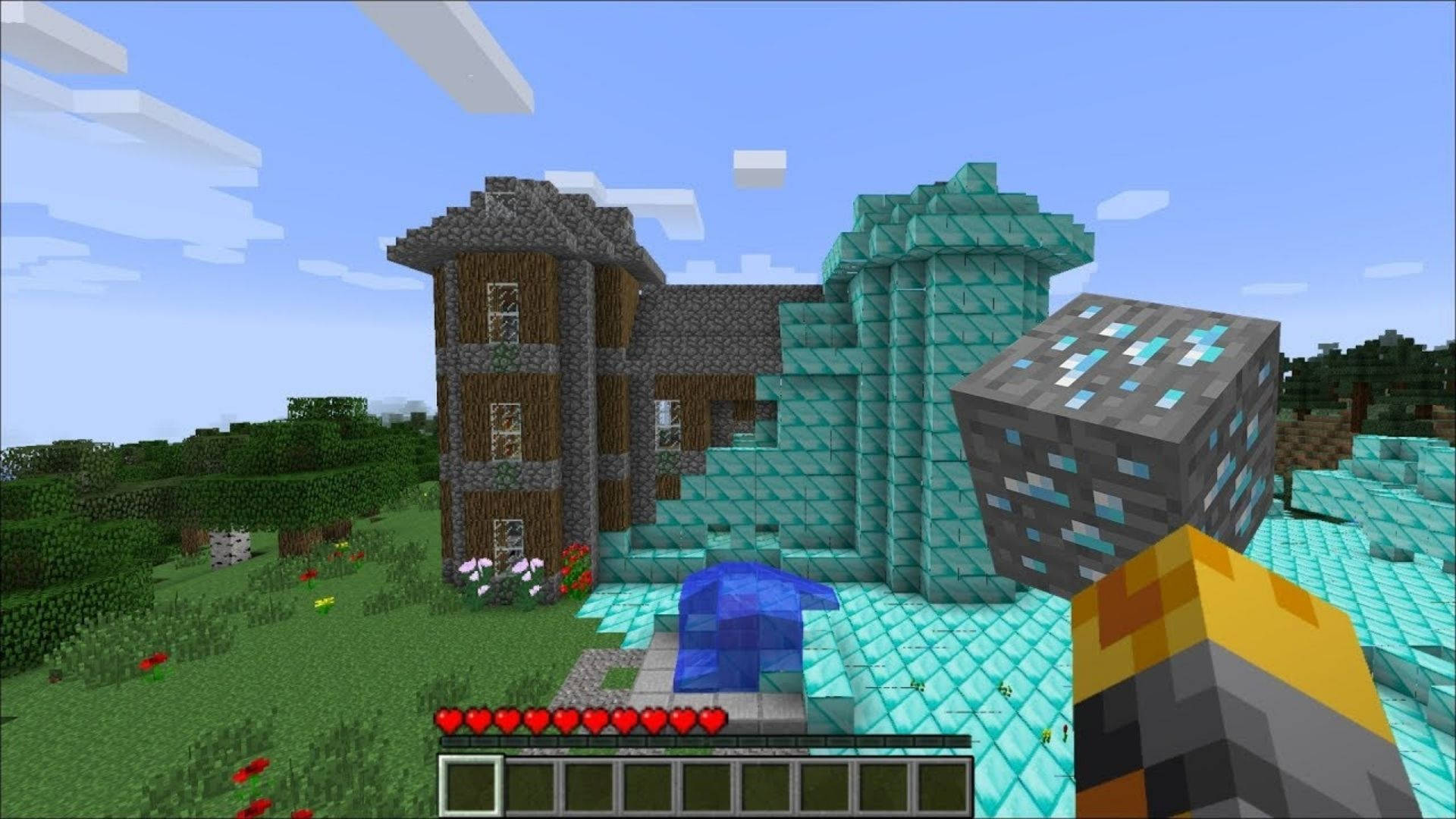 Minecraft Diamond House Background