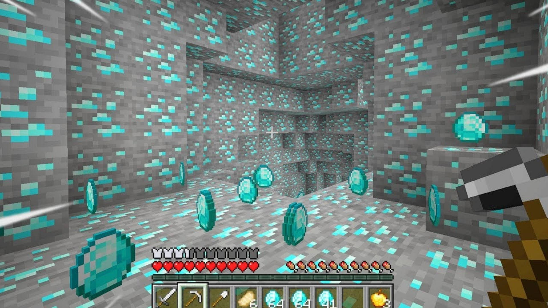Minecraft Diamond Ores And Crystals Background