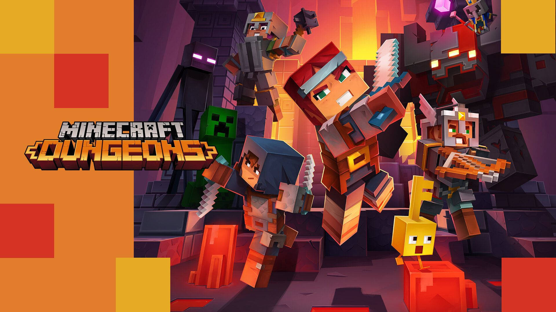 Minecraft Dungeons Main Heroes Poster