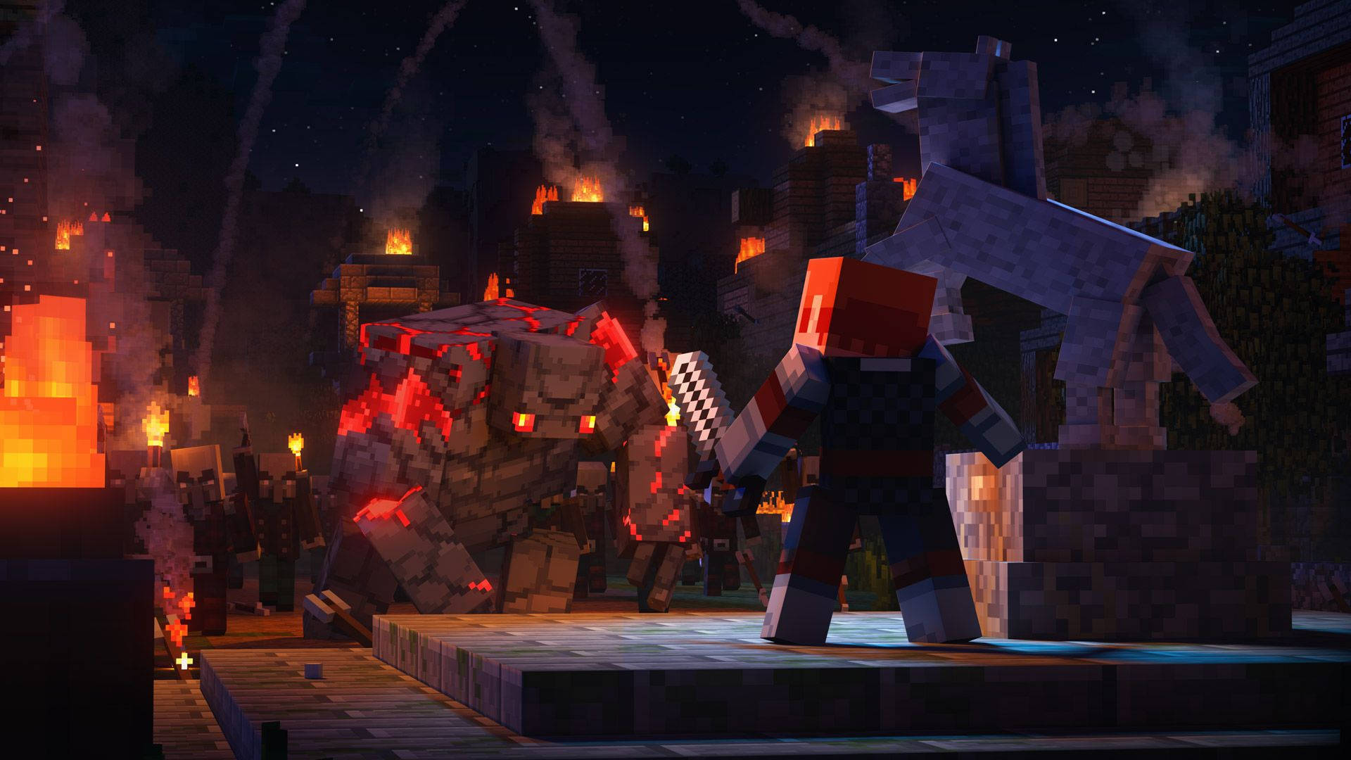 Minecraft Dungeons Redstone Golem Adriene Background