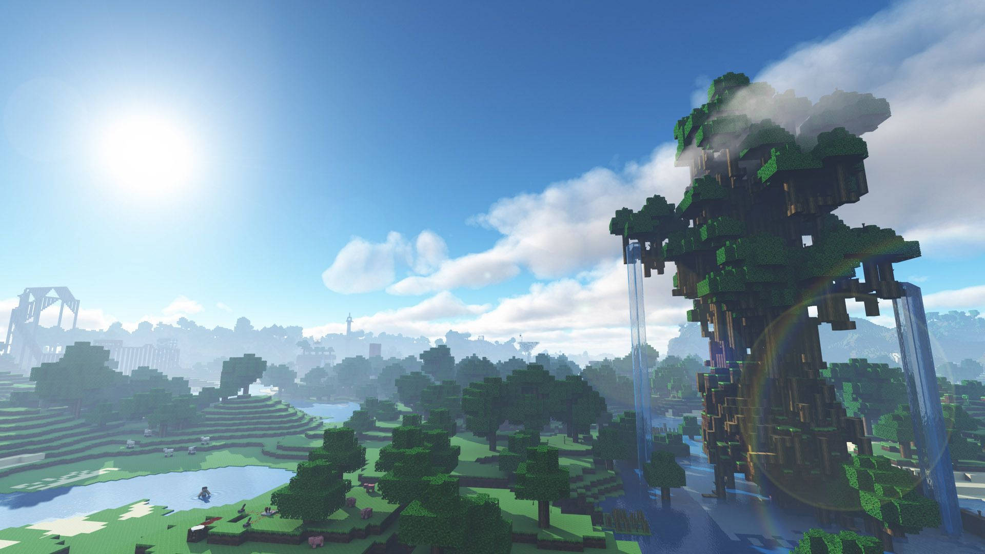 Minecraft Herobrine Forest City