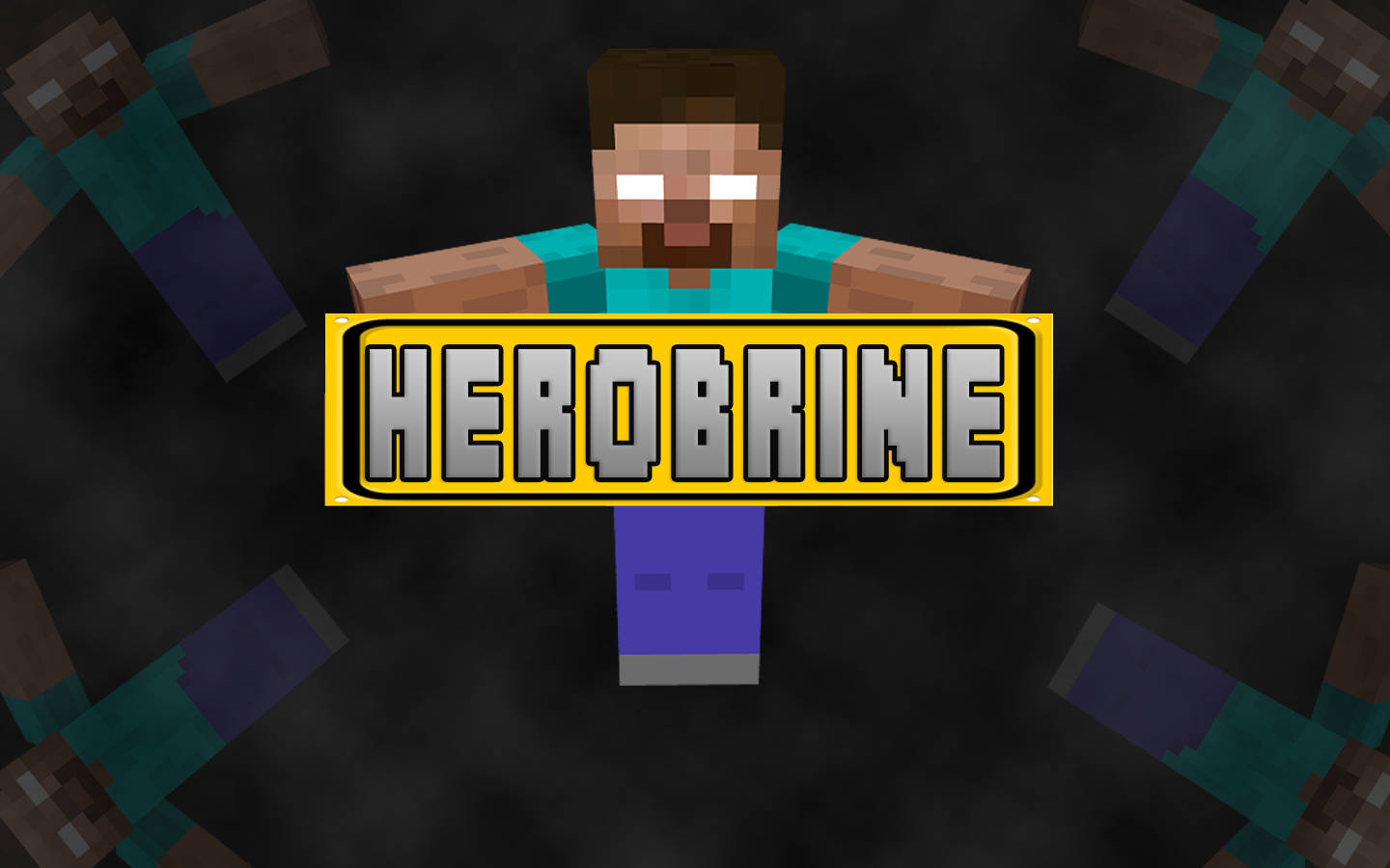 Minecraft Herobrine Holding Banner