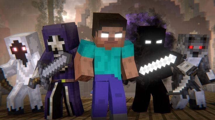Minecraft Herobrine With Monsters And Entity