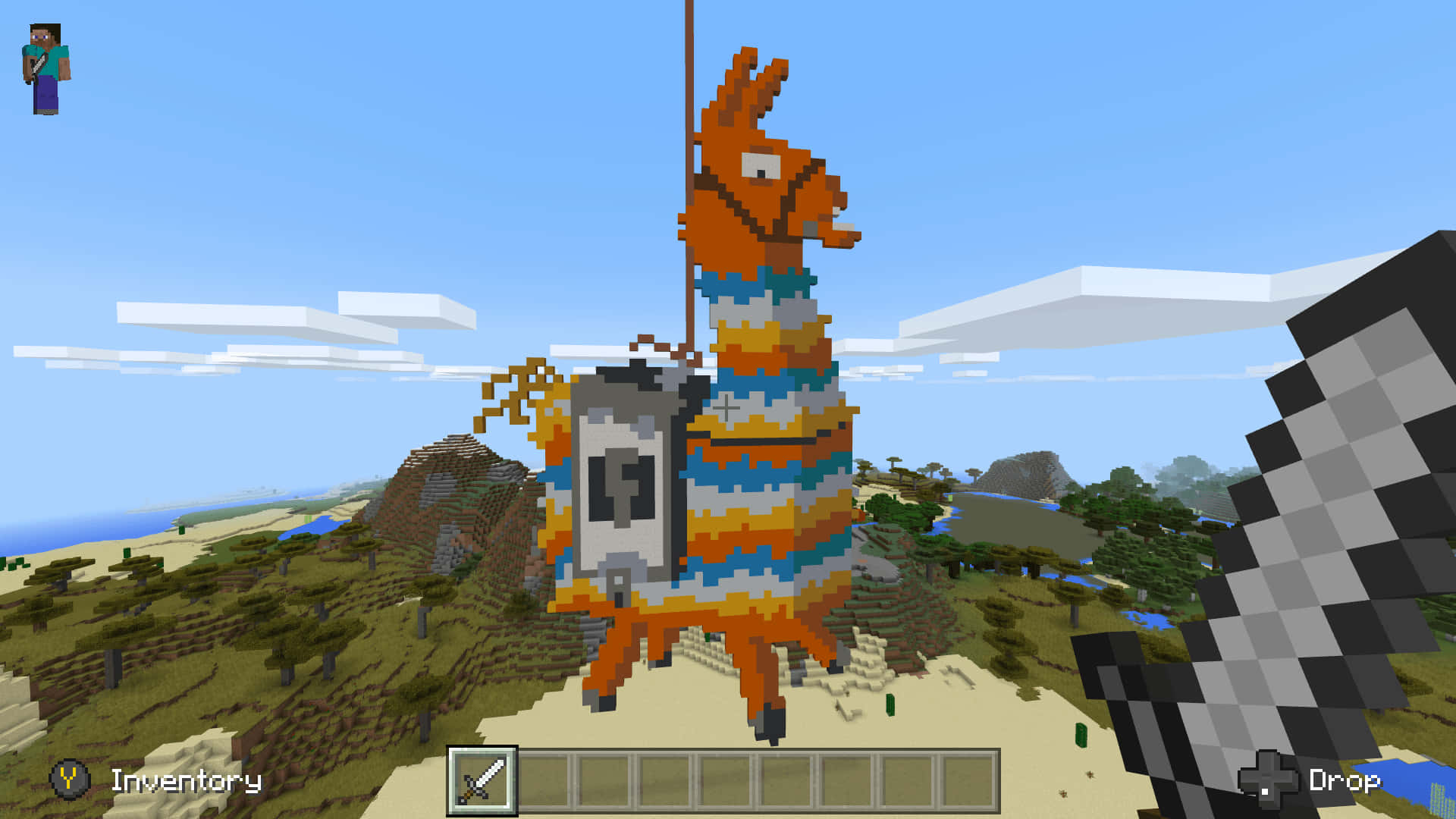 Minecraft Inventory Displaying A Donkey Background