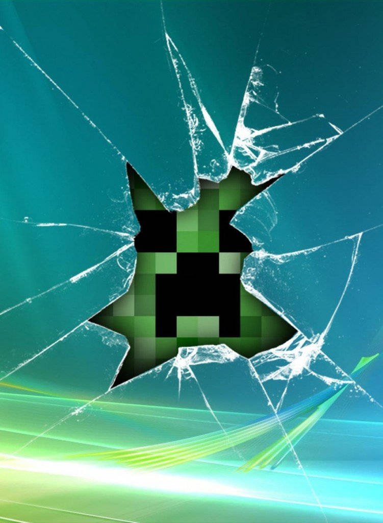 Minecraft Meme Creeper Crack Screen Background