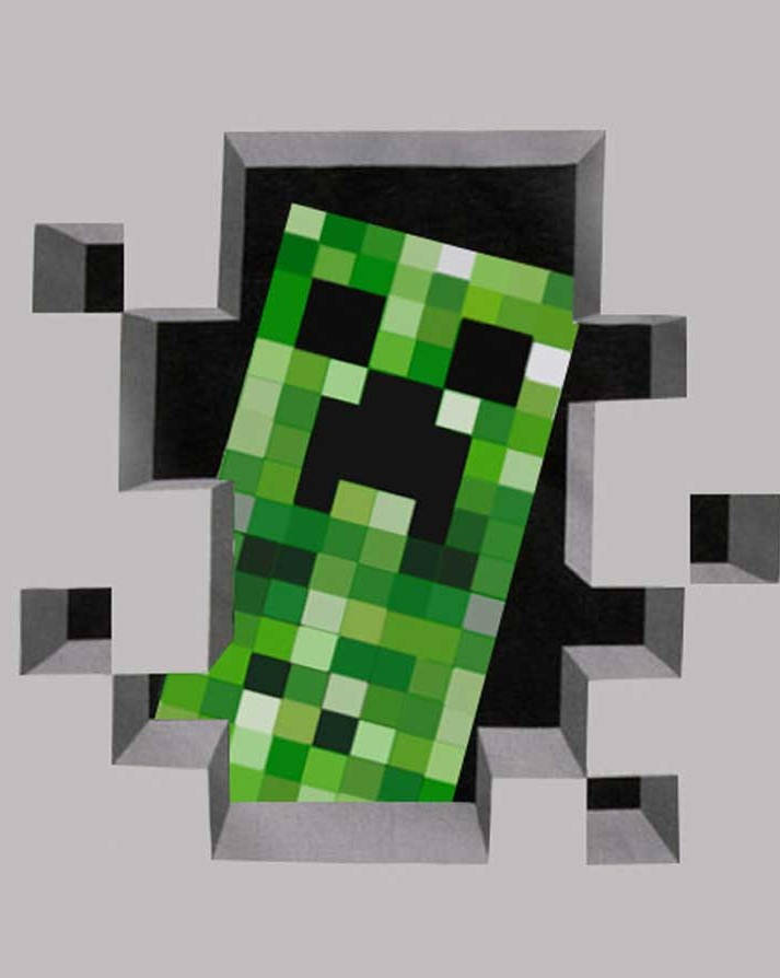 Minecraft Meme Creeper Peeking Background