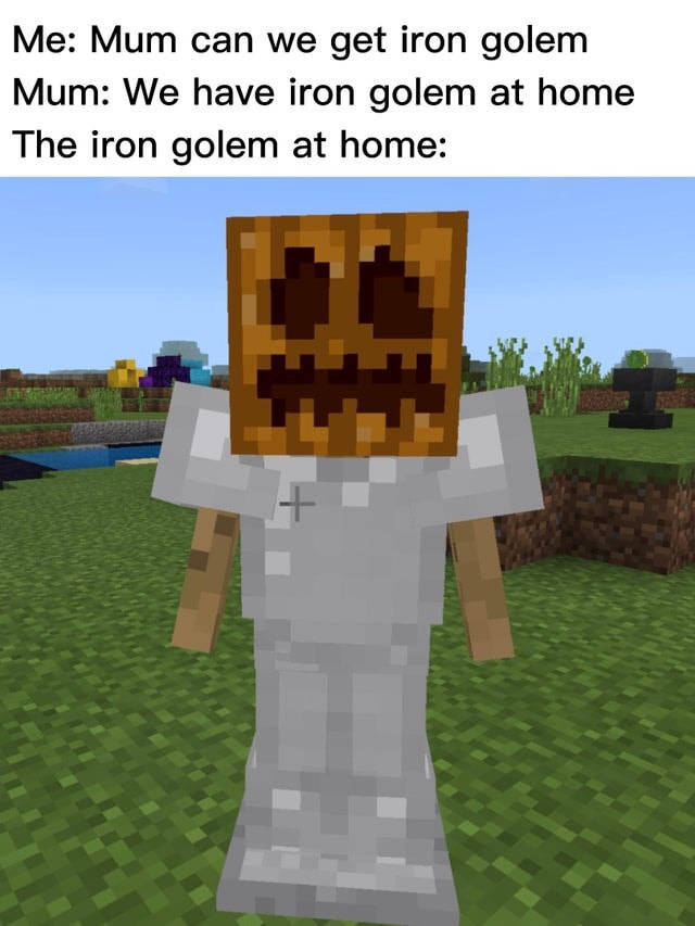 Minecraft Meme Iron Golem Background