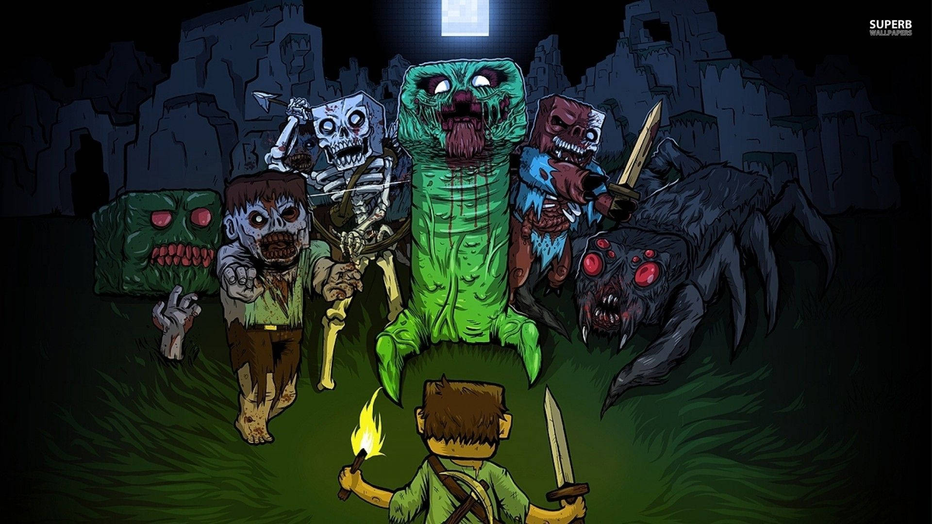 Minecraft Mob Monsters Background