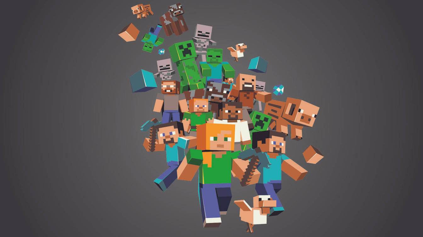 Minecraft Mobs And Items Background