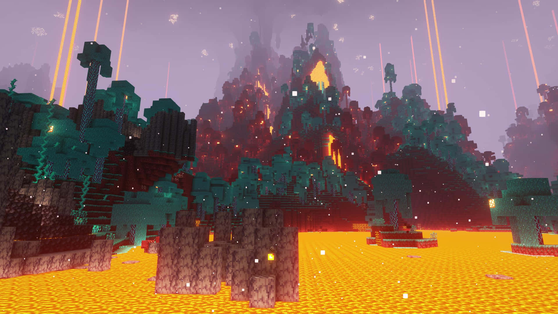 Minecraft Nether Biome Lava Lakes Background