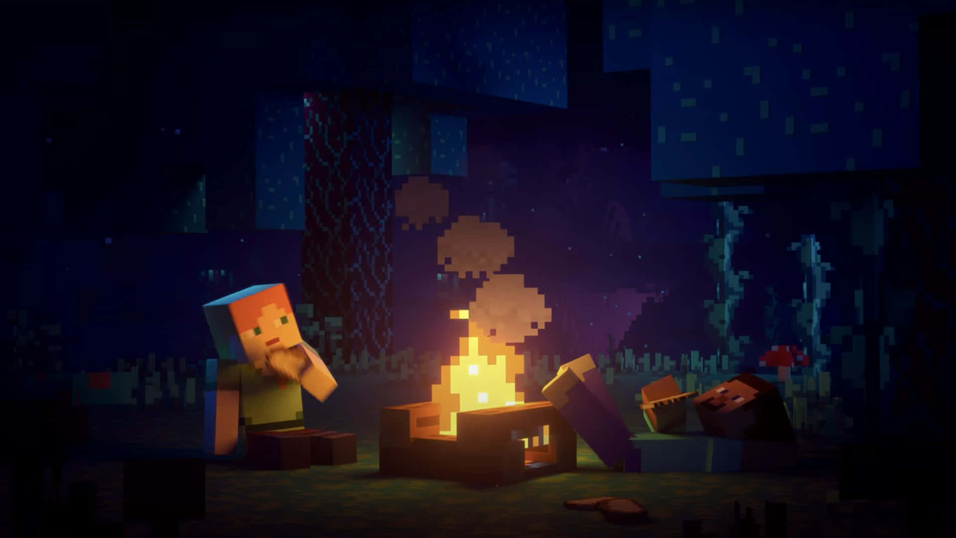 Minecraft_ Nether_ Campfire_ Scene