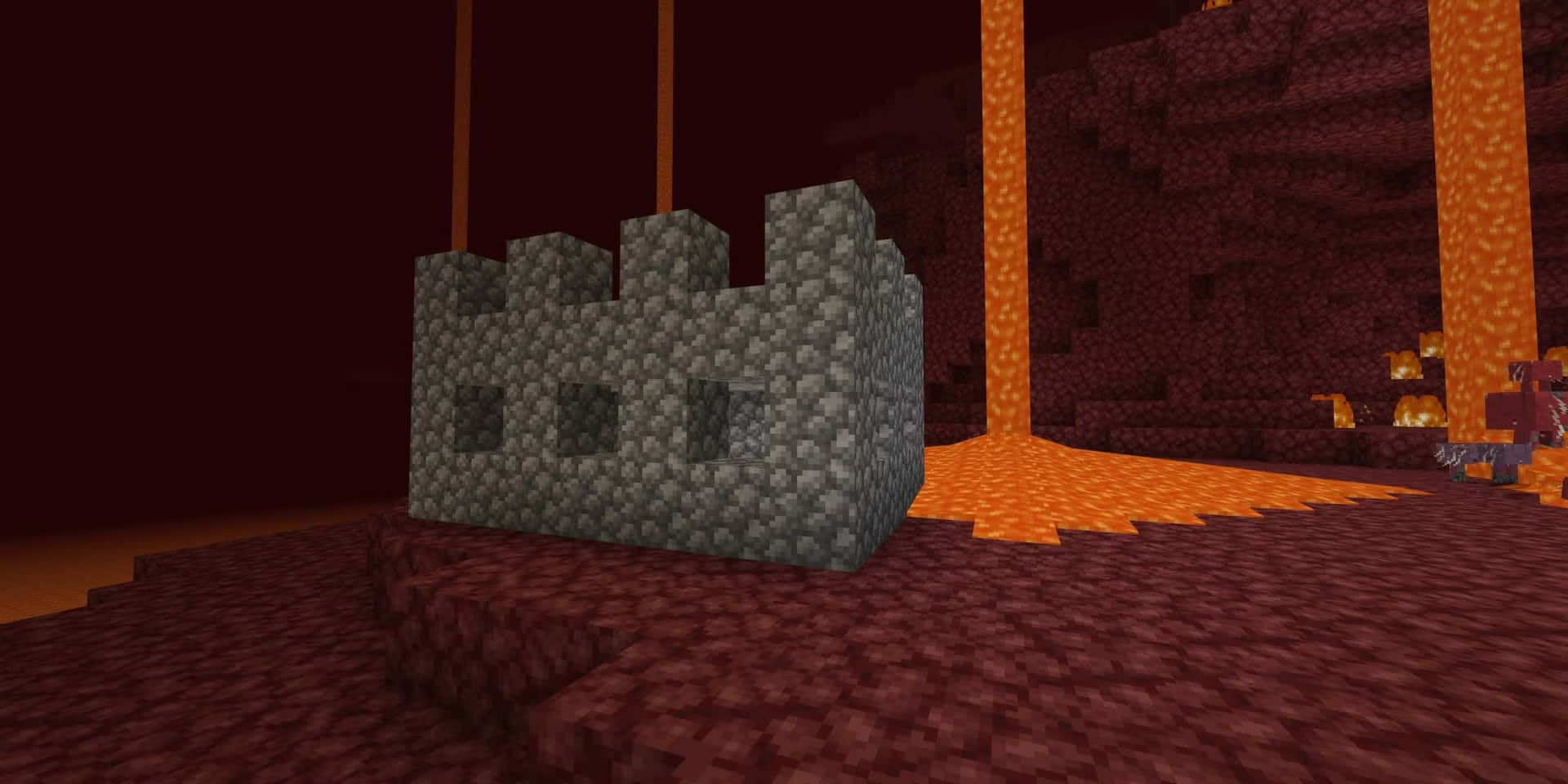 Minecraft_ Nether_ Cobblestone_ Structure Background