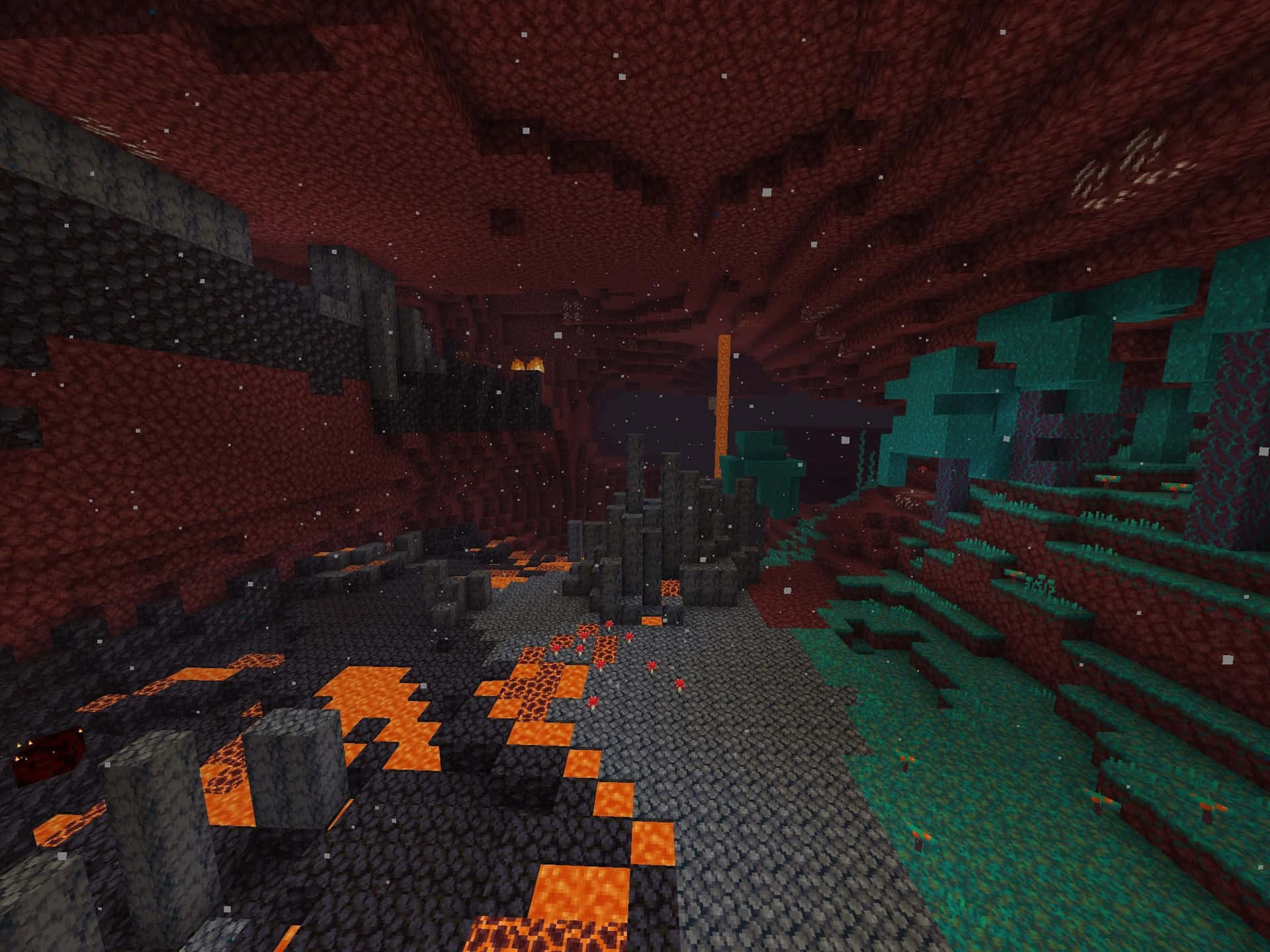 Minecraft_ Nether_ Dimension_ Landscape Background