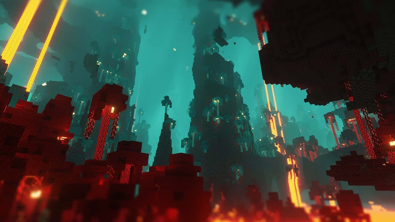 Minecraft_ Nether_ Dimension_ Lava_ Falls Background