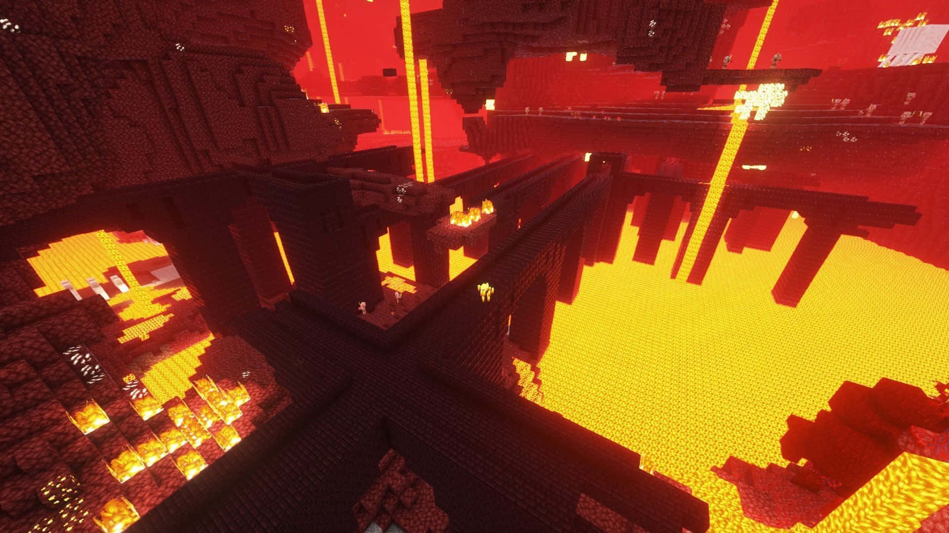 Minecraft Nether Fortress Ablaze Background