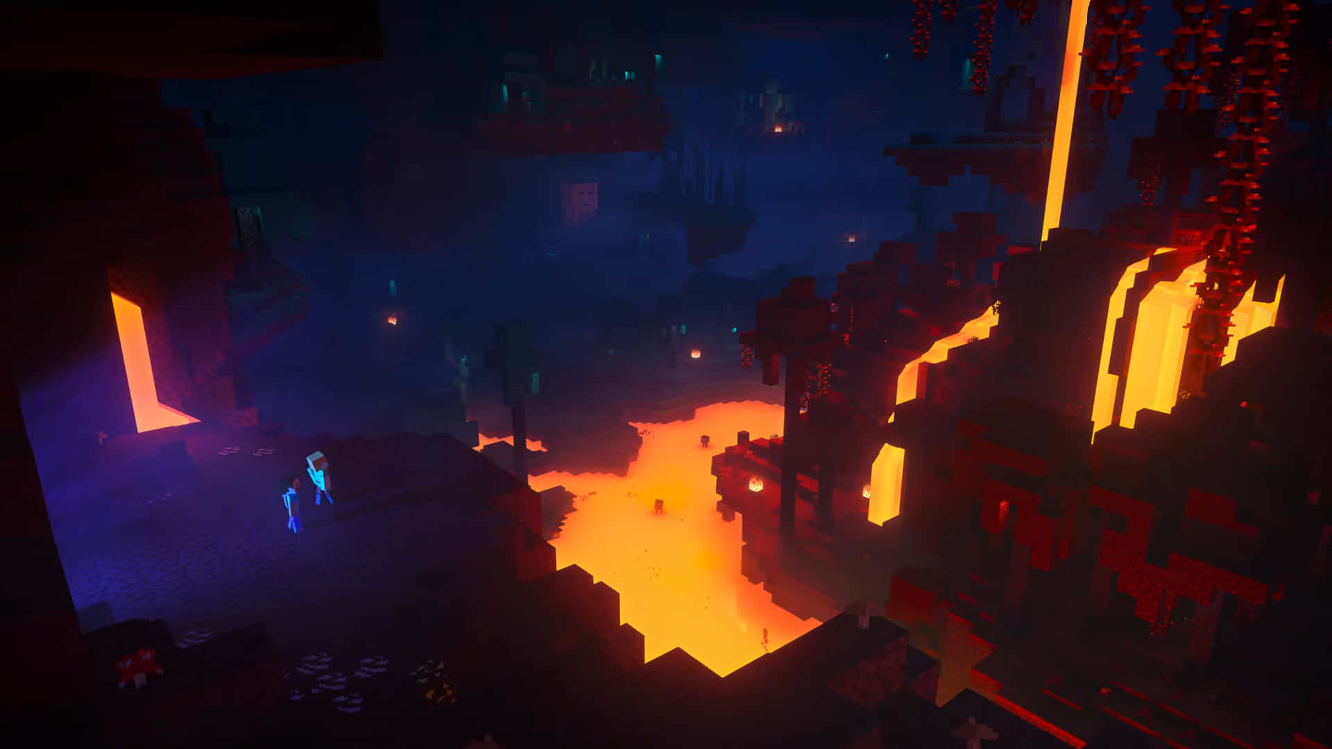 Minecraft_ Nether_ Lava_ Falls_and_ Glowing_ Ambience.jpg Background