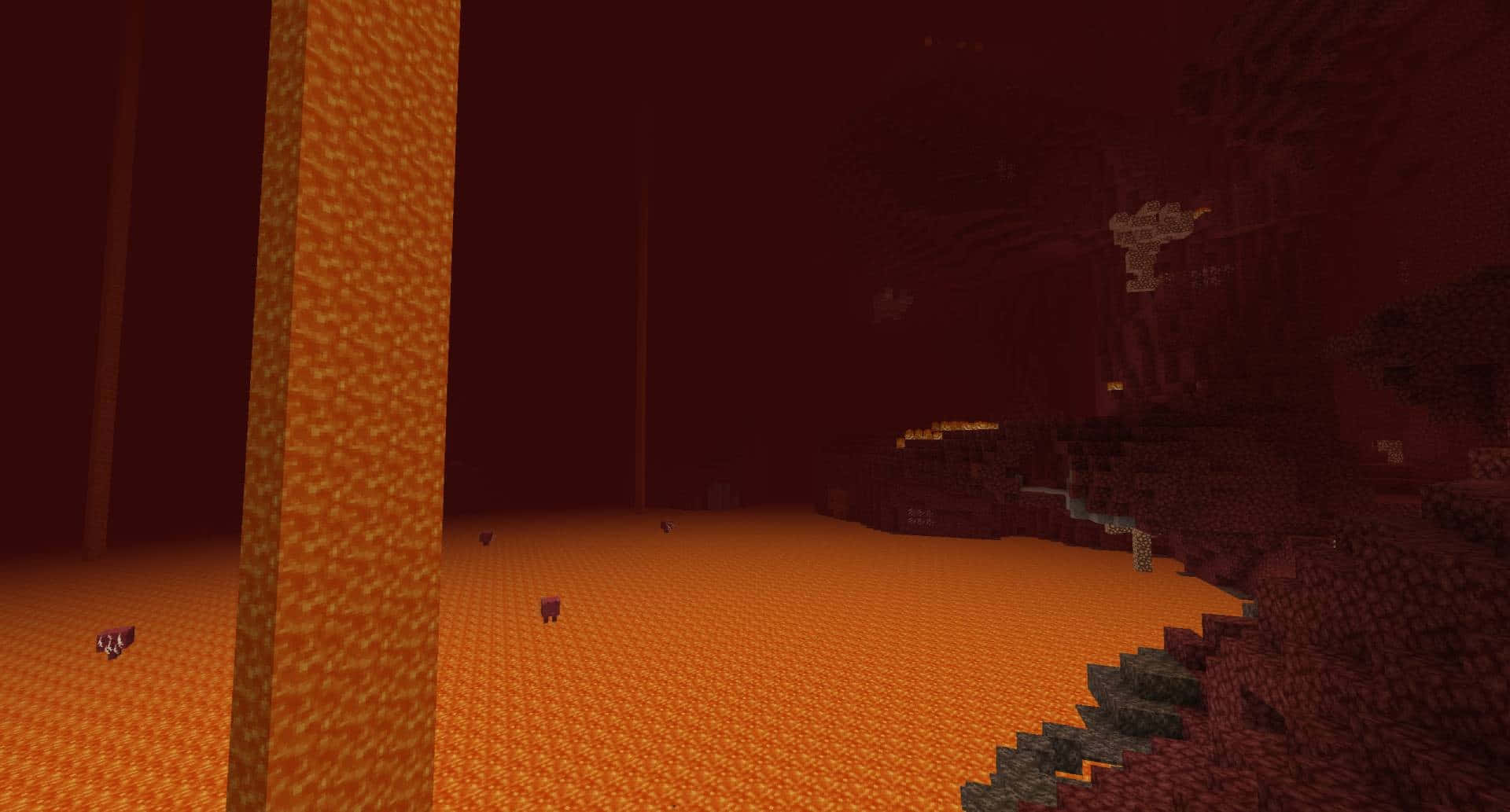Minecraft_ Nether_ Lava_ Lake_and_ Fortress_ View