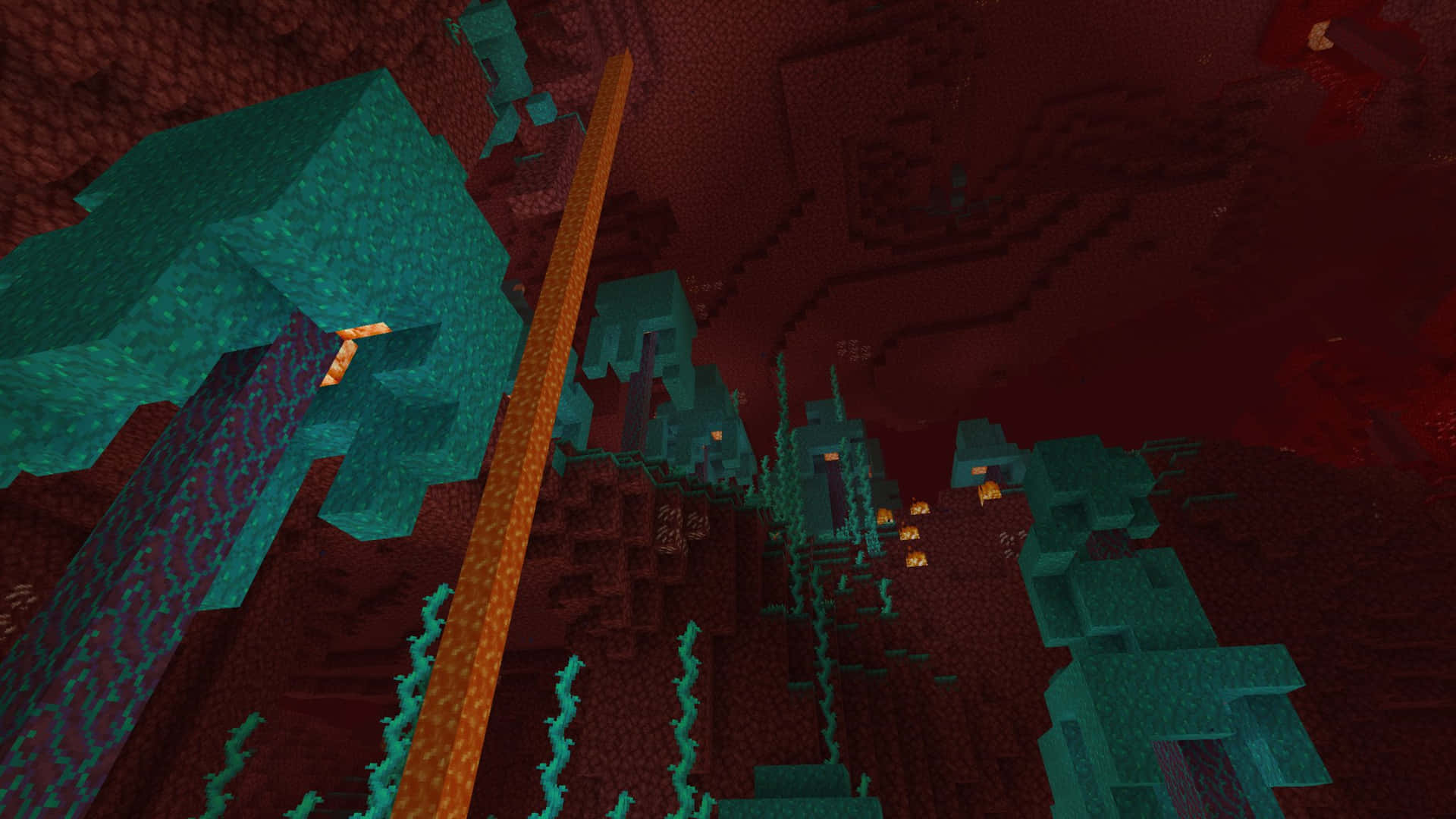 Minecraft_ Nether_ Warped_ Forest_ Biome Background