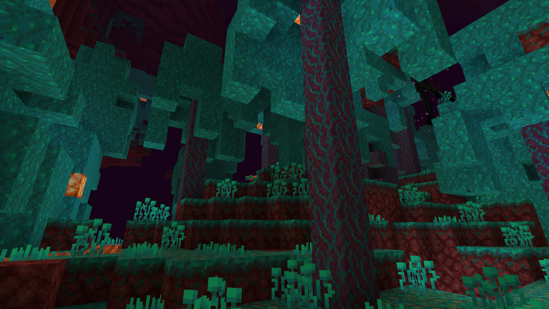 Minecraft_ Nether_ Warped_ Forest_ Biome Background