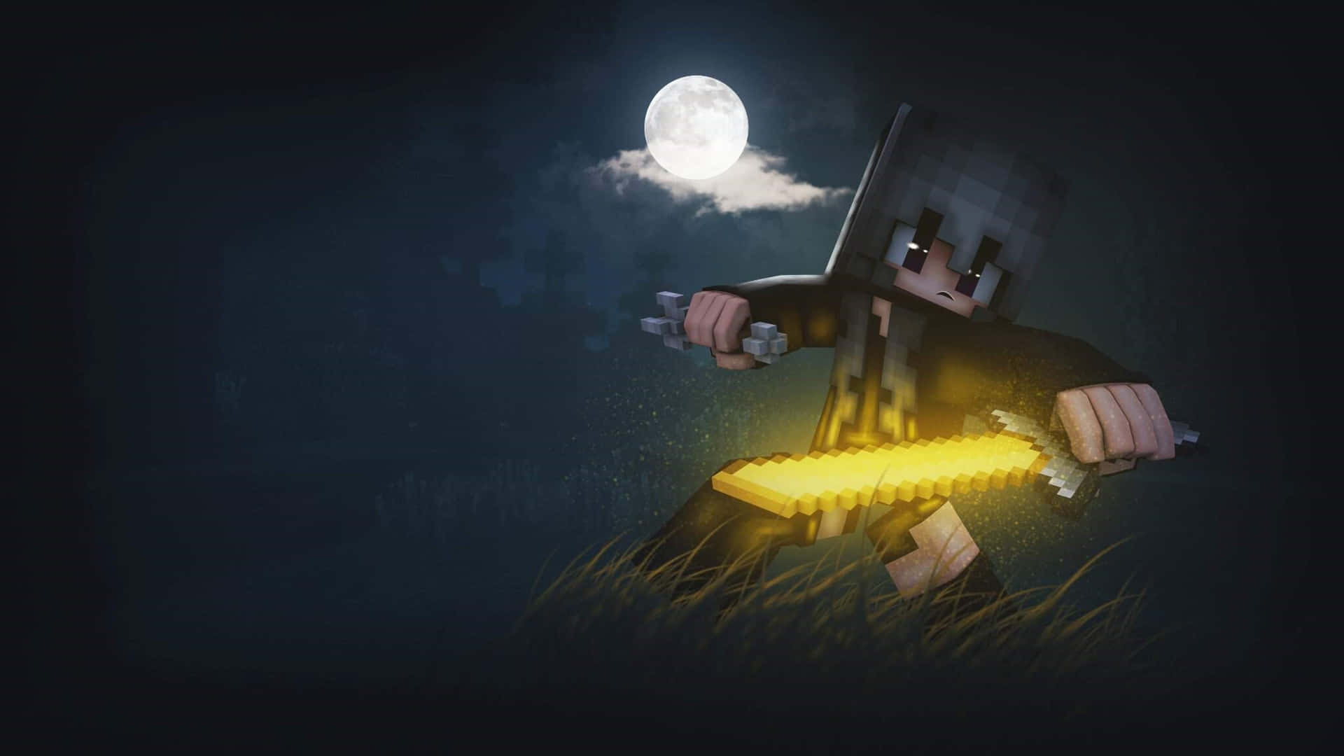 Minecraft Nighttime Creeper Adventure