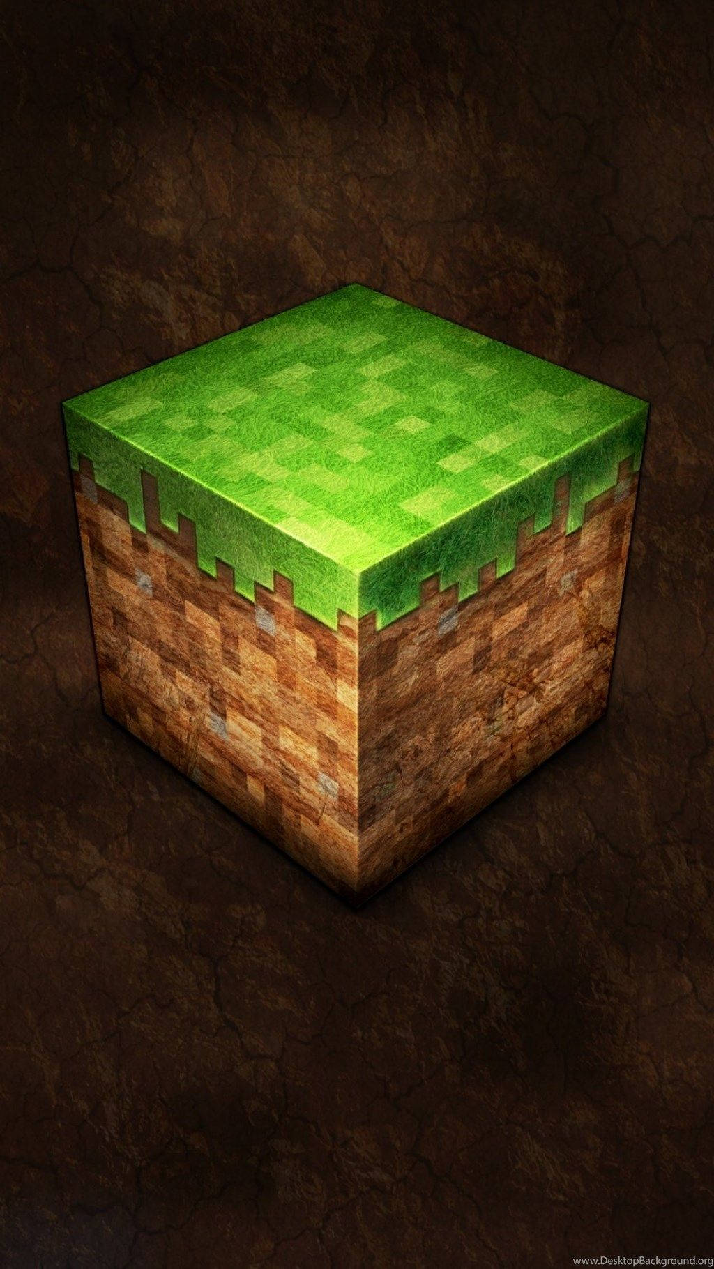 Minecraft Phone Green Block Background