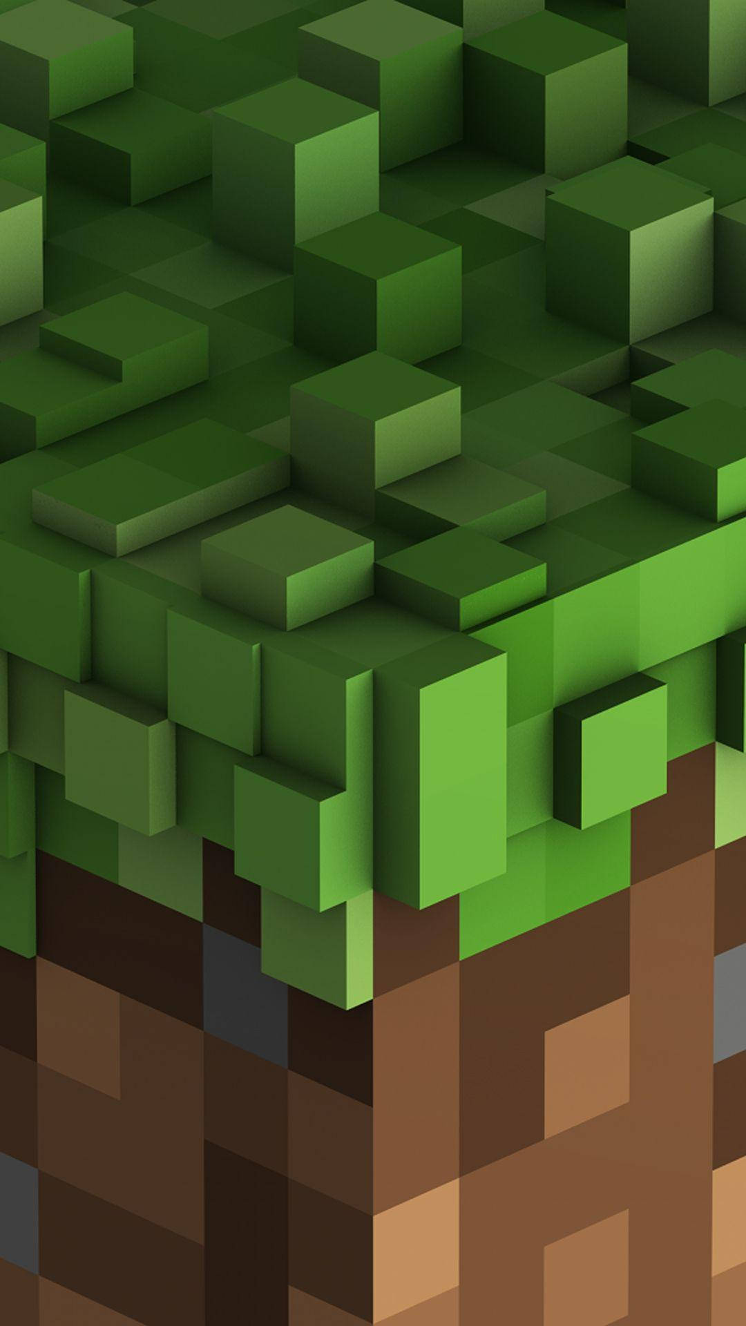 Minecraft Phone Green Brown Block