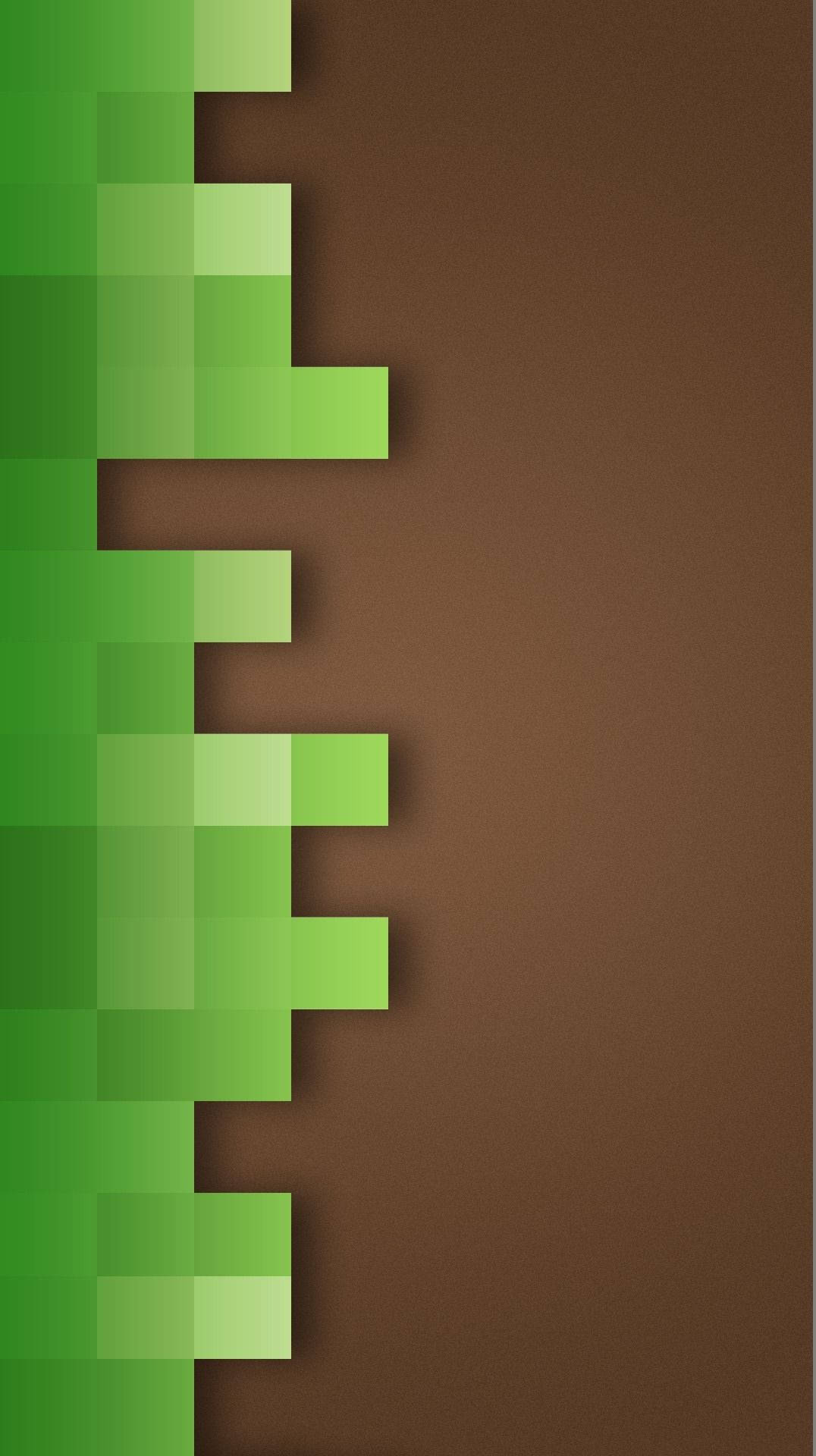 Minecraft Phone Green Brown Background