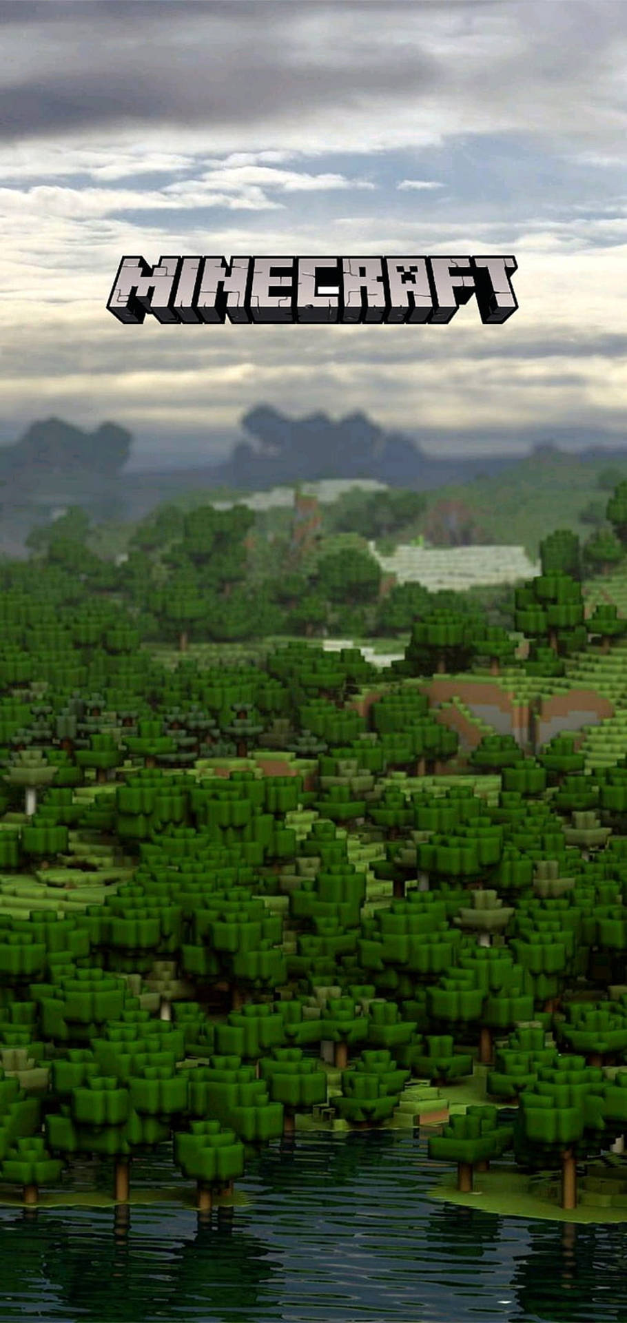 Minecraft Phone Green Forest Top View Background