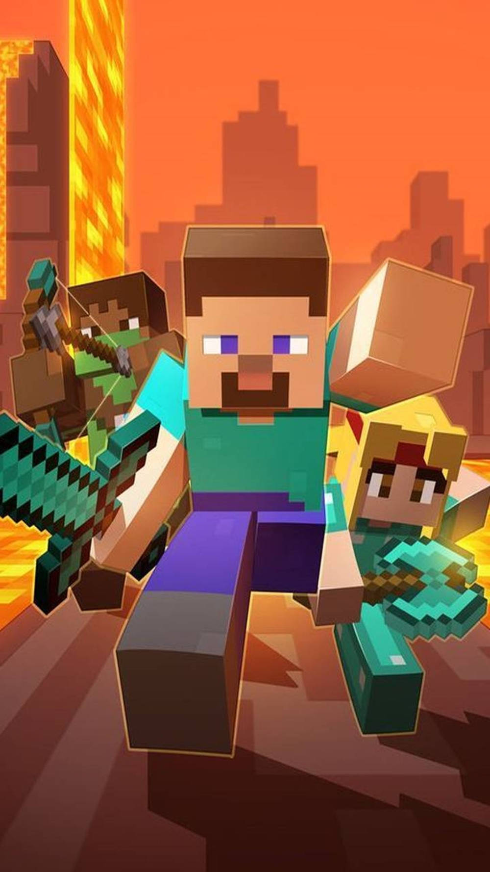 Minecraft Phone Steve And Friends