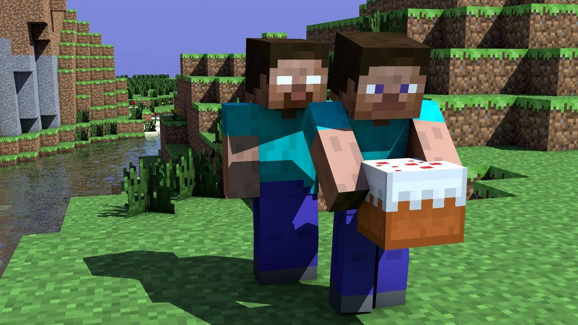 Minecraft Steve And Herobrine Background