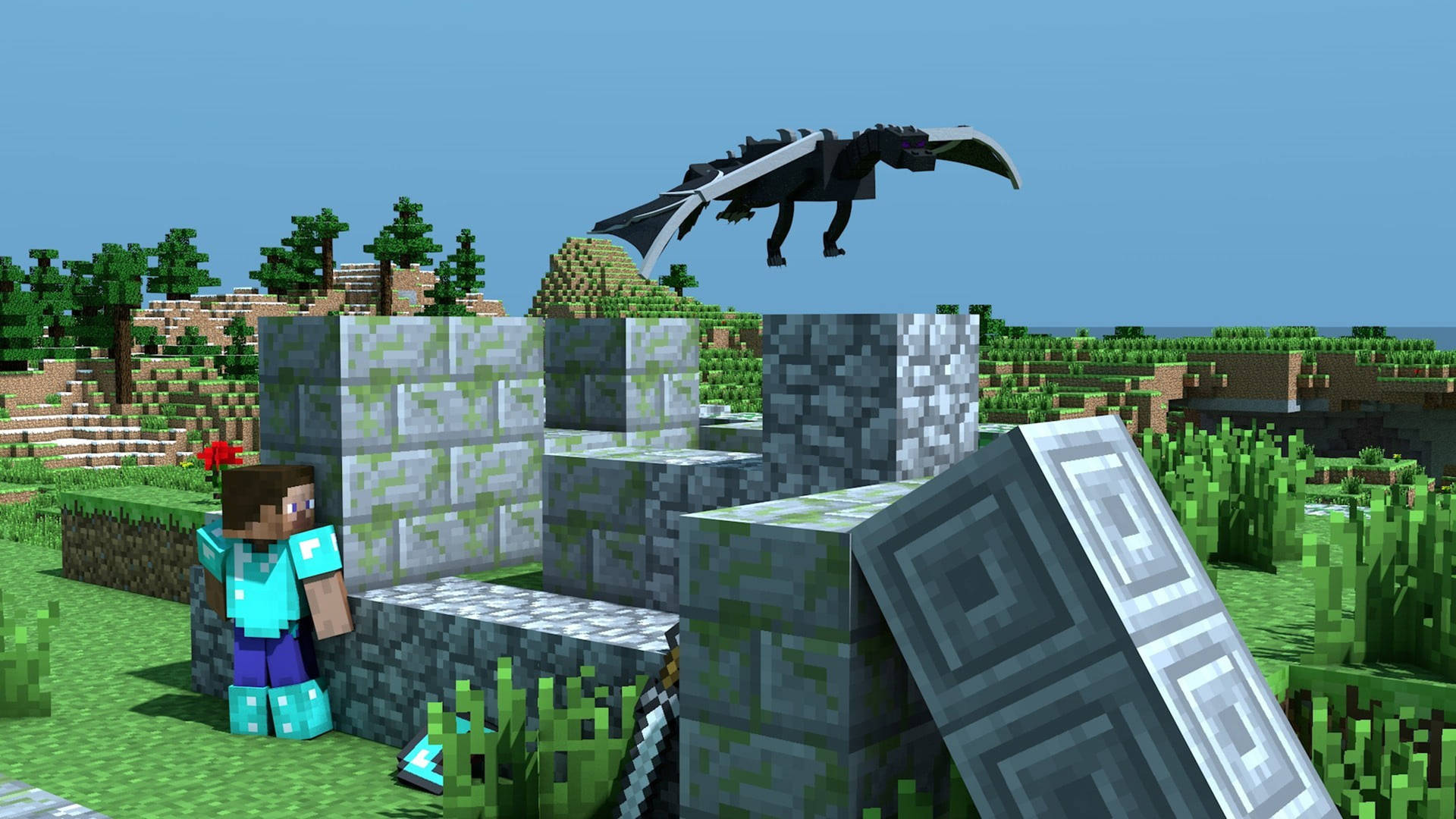 Minecraft Steve Ender Dragon
