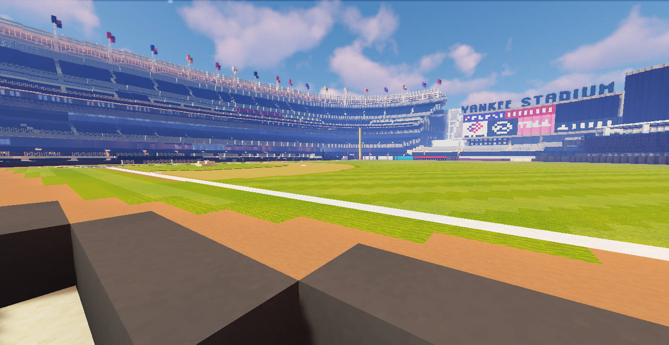 Minecraft Style Yankee Stadium Background