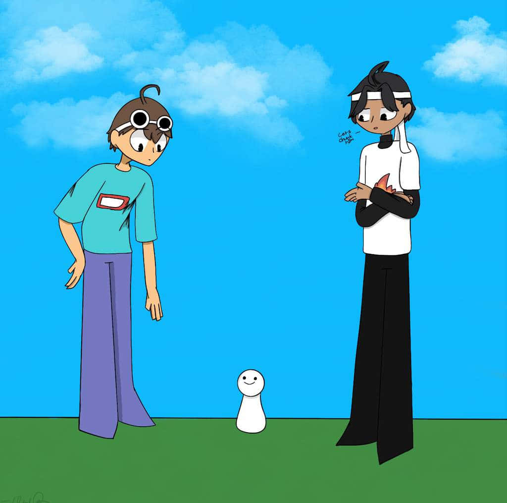 Minecraft Youtubers Sapnap And Georgenotfound With Blobby Background