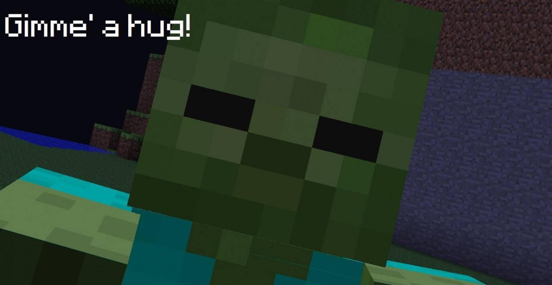 Minecraft Zombie Villagers Hug Meme Background