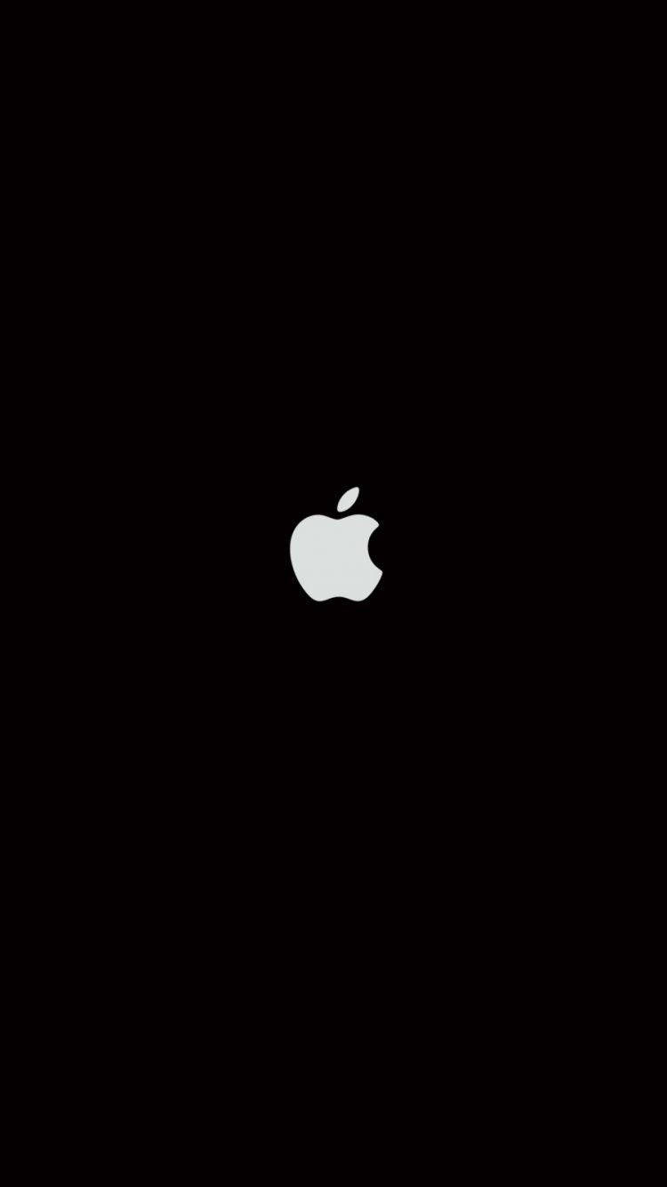 Mini Apple Logo In Solid Black Background