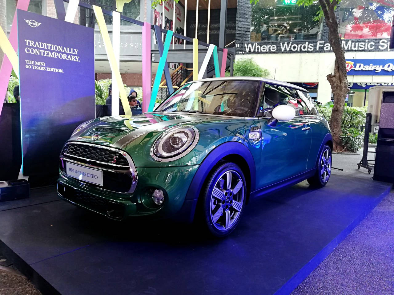 Mini Blue Aesthetic Car On Carpet Background