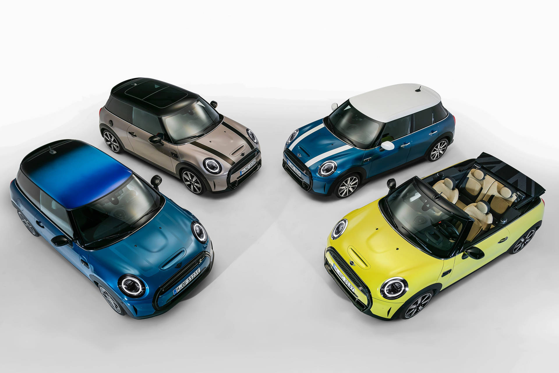 Mini Car Models On White Background