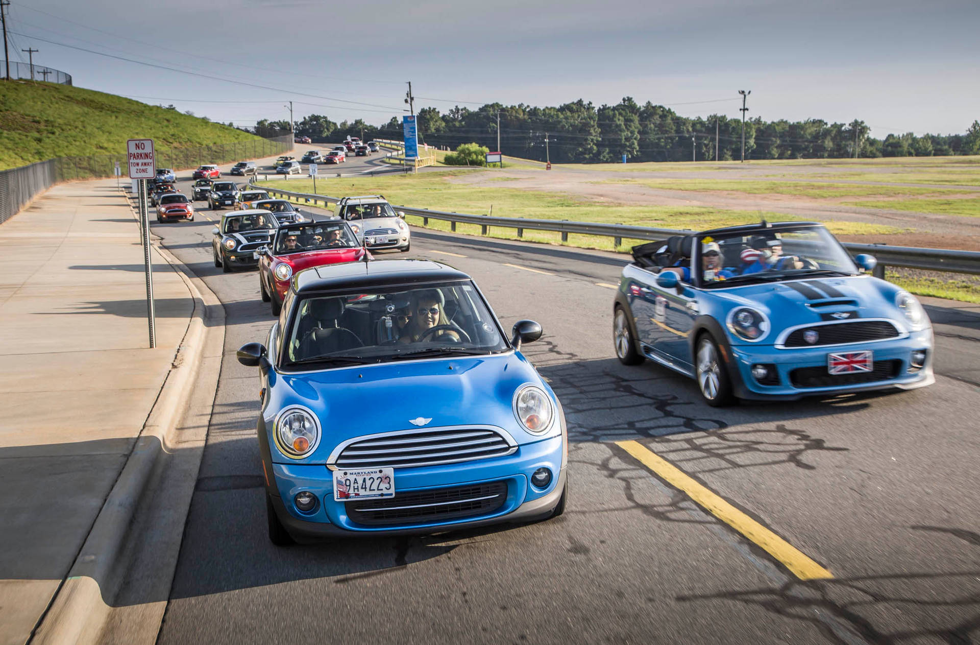 Mini Cars On Road Background