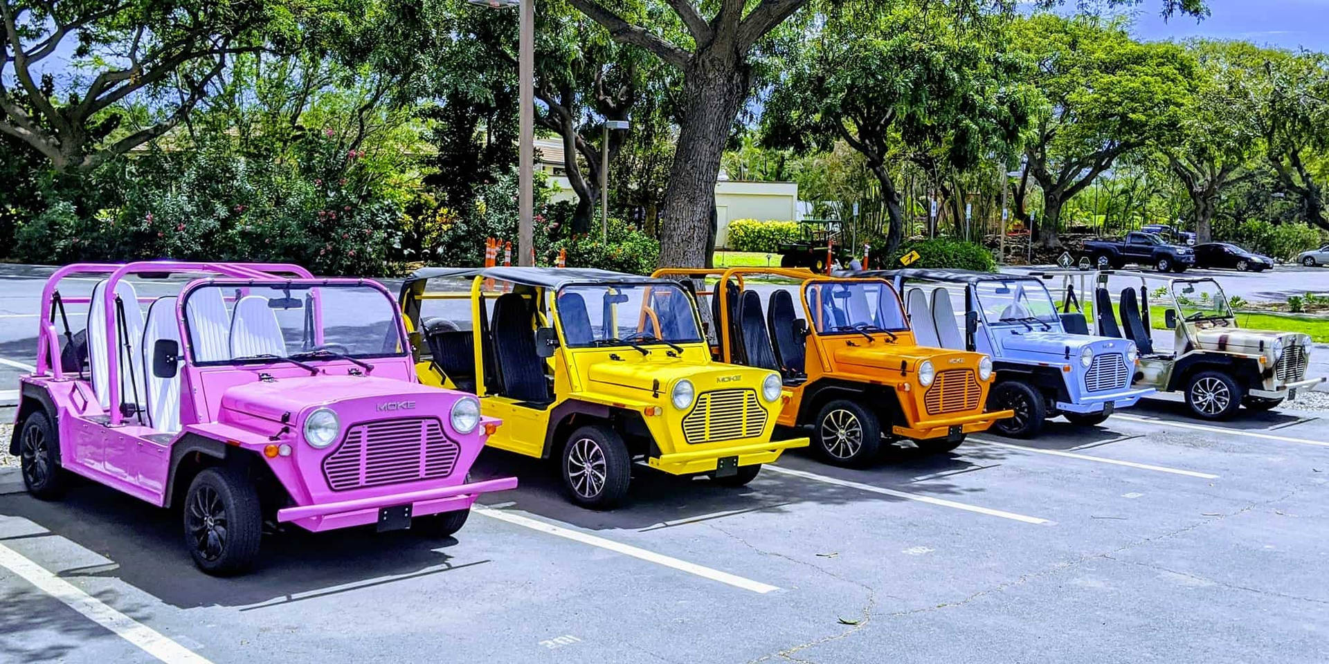 Mini Colorful Aesthetic Parking Lot Background