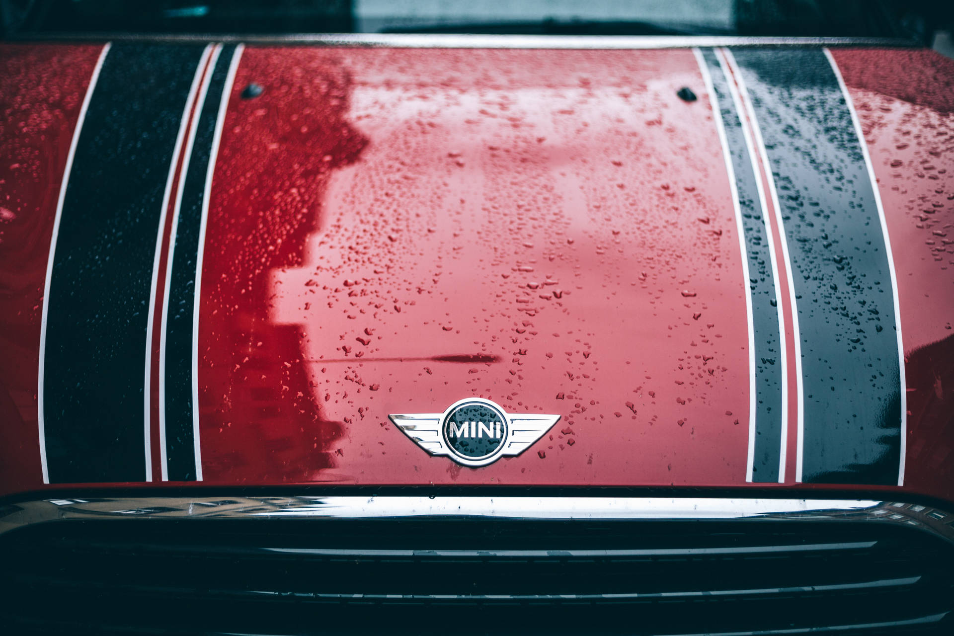 Mini Cooper Logo Of A Red Mini Cooper Vehicle Background