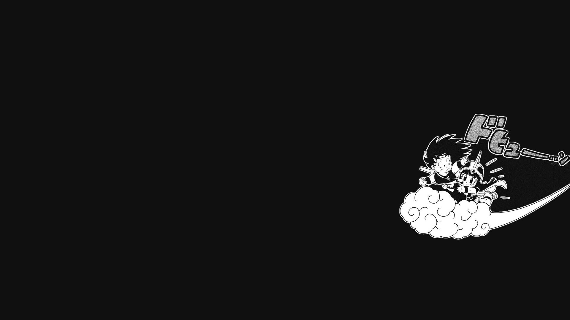 Mini Goku Black And White Background