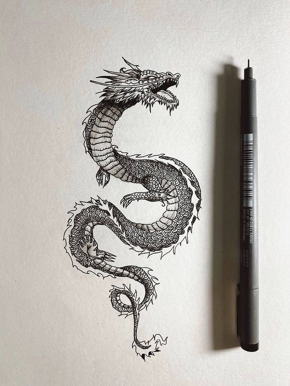 Mini Japanese Dragon Tattoo Background