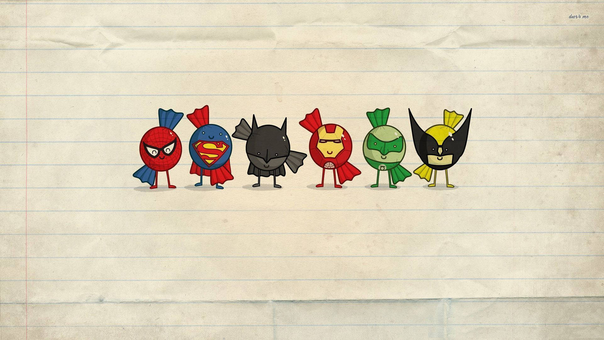 Mini Superhero Cartoon Artwork Background