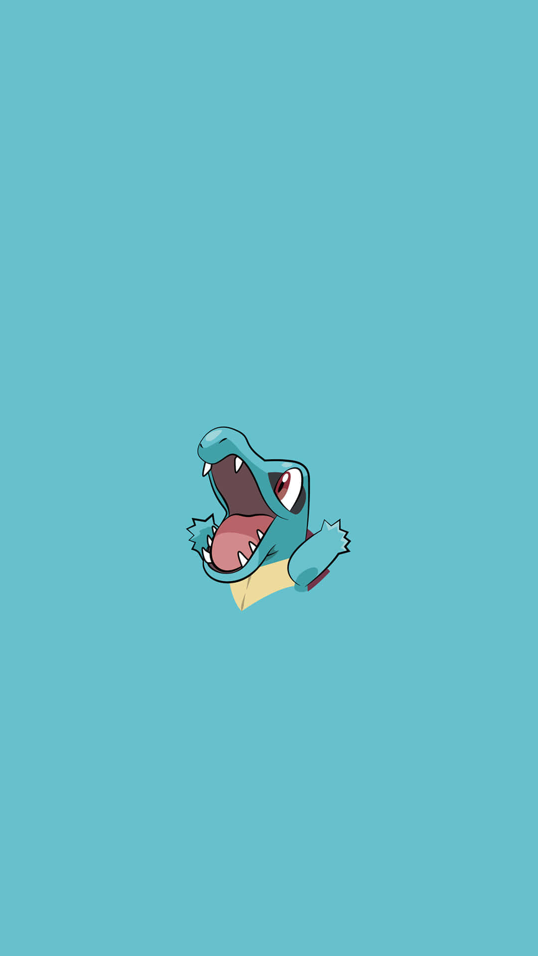 Mini Totodile In Teal Background