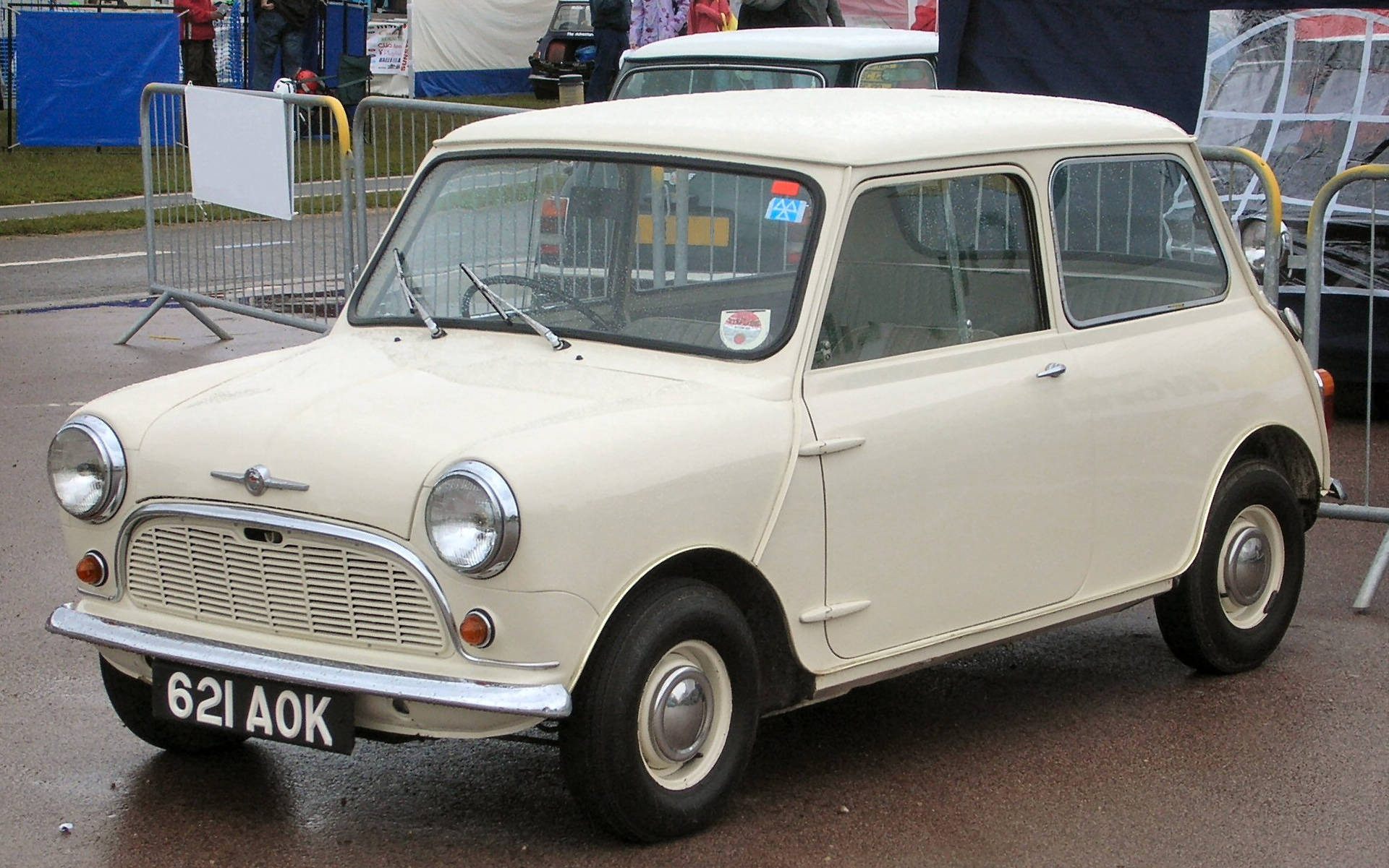 Mini White Aesthetic Car Model Background