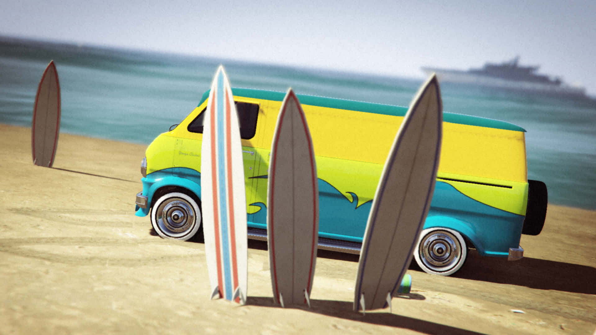 Miniature Beach Surfboards Background