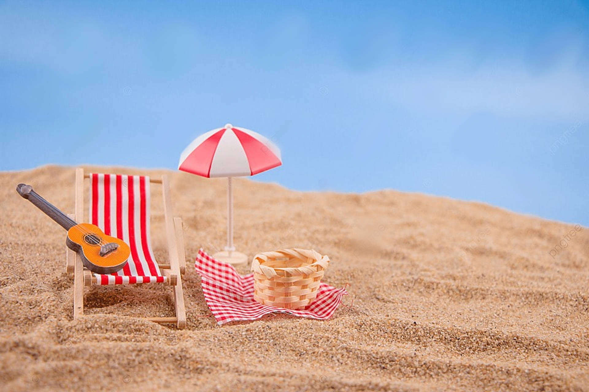 Miniature Beach Vacation Toys Background