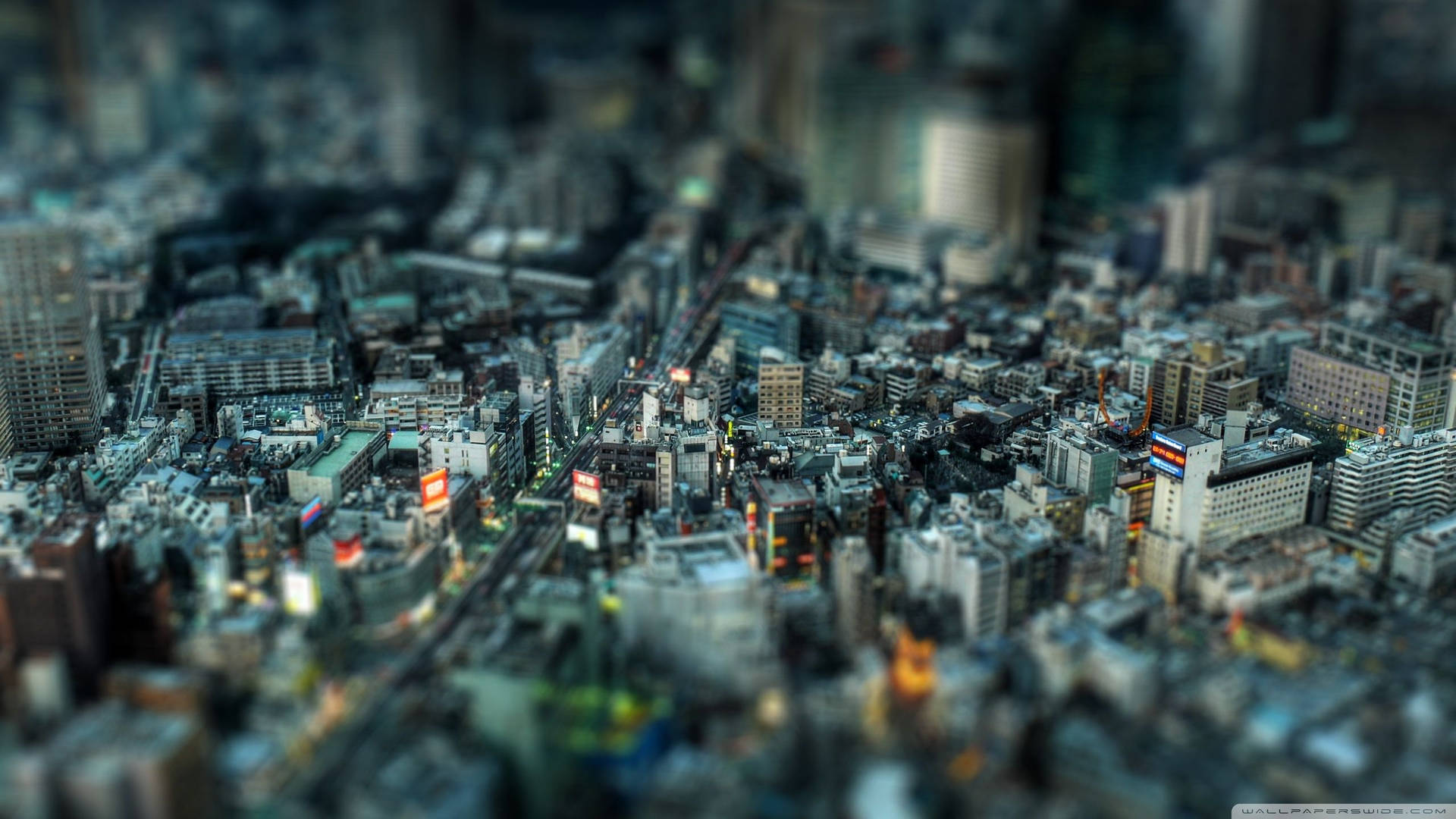 Miniature Detailed Cityscape Background