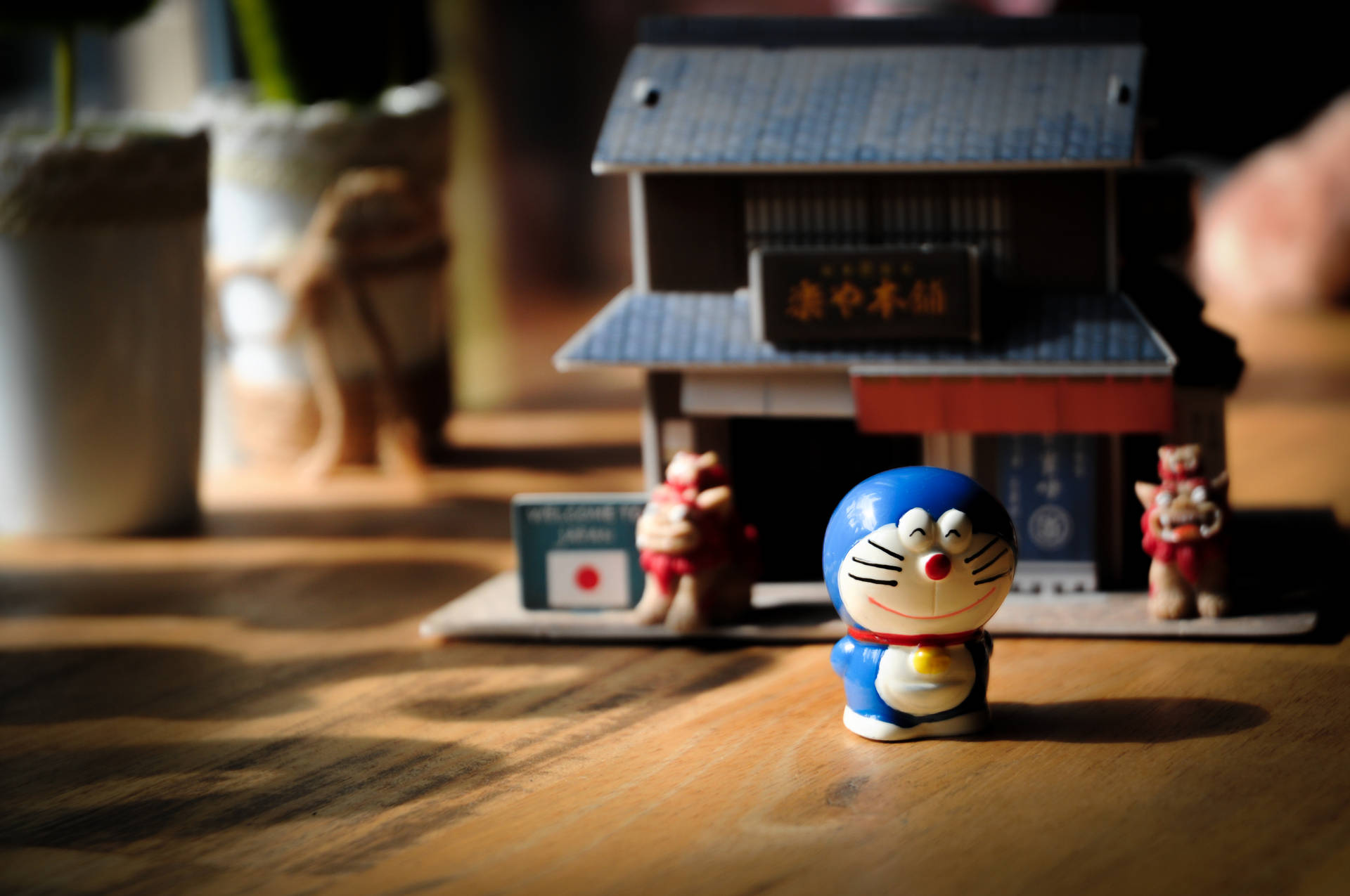 Miniature House And Doraemon 4k Background