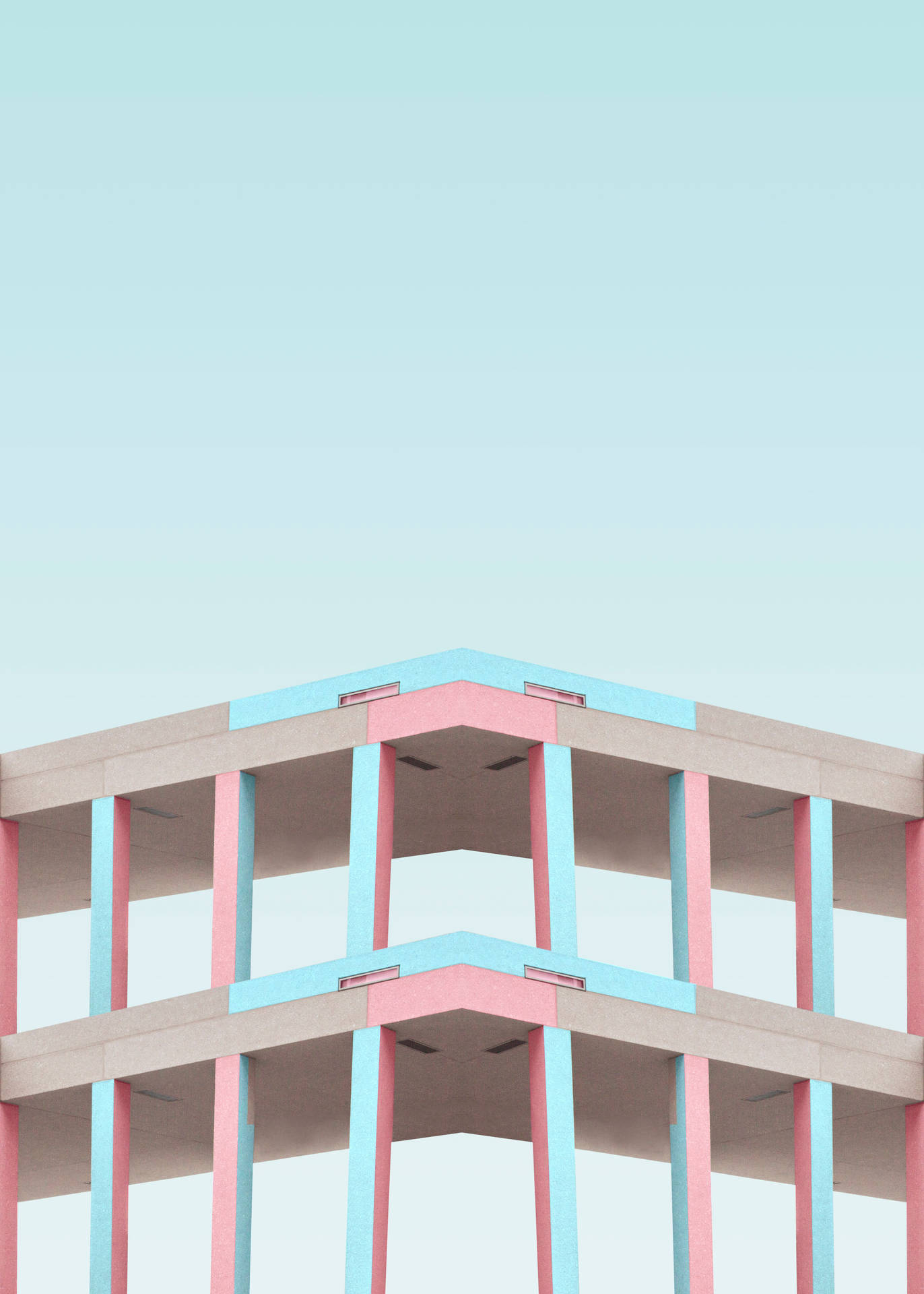 Minimal Blue And Pink Building Architecture Background